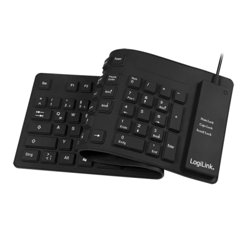 Keyboard LogiLink ID0019A Universal USB QWERTZ German Black