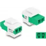 Keystone module DELOCK 87066 — LC connector, flat construction, green/white, 16.5×29.2×21.9 mm