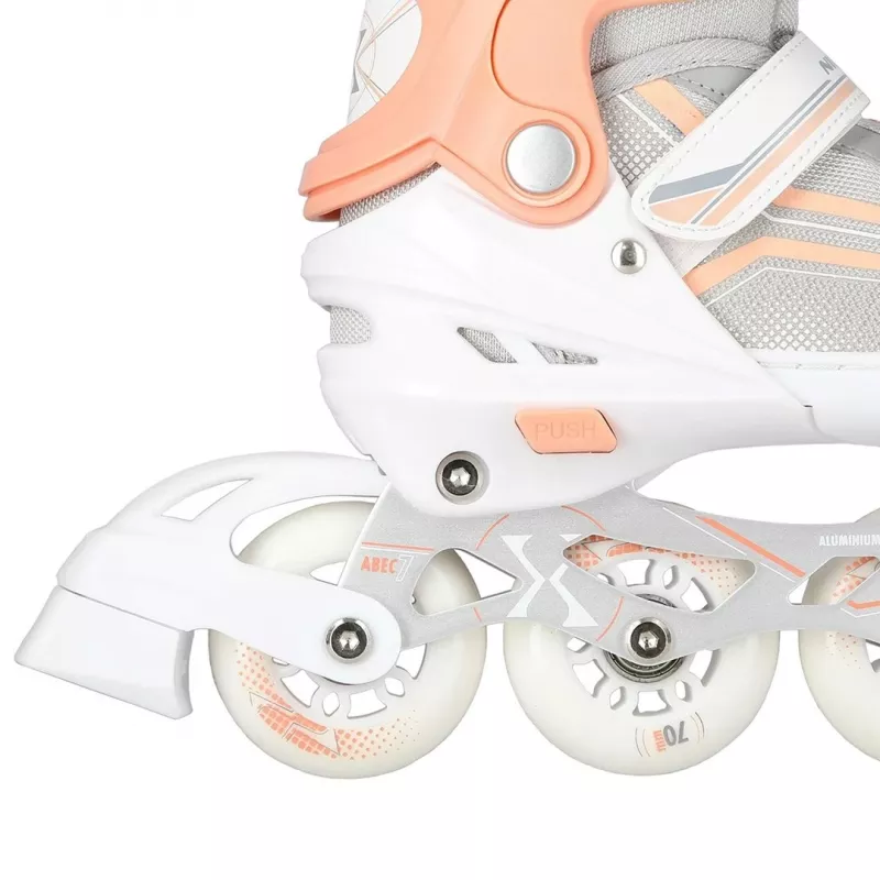 Nils Extreme NH18190 2IN1 Inline Skates WHITE/PINK SIZE. S (29-33) With Interchangeable Hockey Skates