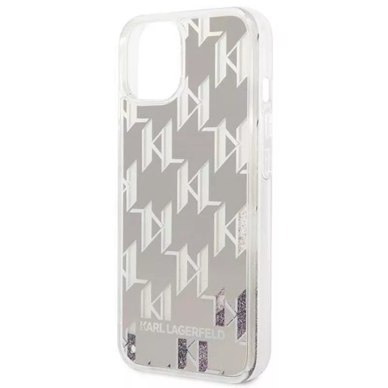 Karl Lagerfeld KLHCP14MLMNMS iPhone 14 Plus 6.7 hardcase silver / silver Liquid Glitter Monogram