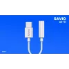 USB Type 3.1 C (M) – Jack 3.5mm (F) Audio adapter White SAVIO AK-51