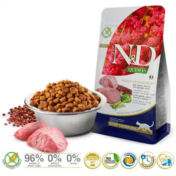 FARMINA N&D Quinoa Weight Management Lamb&Broccoli - dry cat food - 5 kg