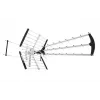 Outdoor/indoor DVB-T antenna LIBOX LB2000 with 69 dB amplifier, dual polarization, 174–790 MHz, aluminium/black