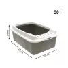 Cat litter box rotho Bonnie Eco Cappuccino 30 L covered plastic tray with lid, 572×393×209 mm