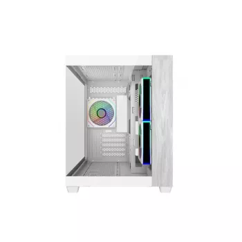 Cooler Master E481-WHNN-S00 Elite 481 WOOD White, mATX, Front Panel, 70° Full-View Tempered Glass