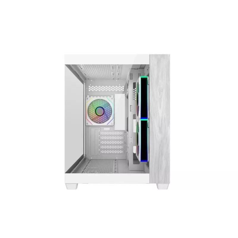 Cooler Master E481-WHNN-S00 Elite 481 WOOD White, mATX, Front Panel, 70° Full-View Tempered Glass