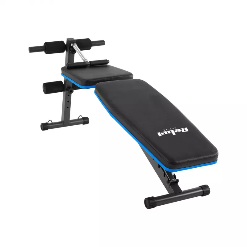 Incline training bench Rebel RBA-2003 with leg lock and resistance rubber bands