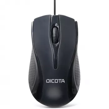 DICOTA - Mouse - right- and left-handed - Laser - 3 Buttons - Wired - USB - Black (D32011)