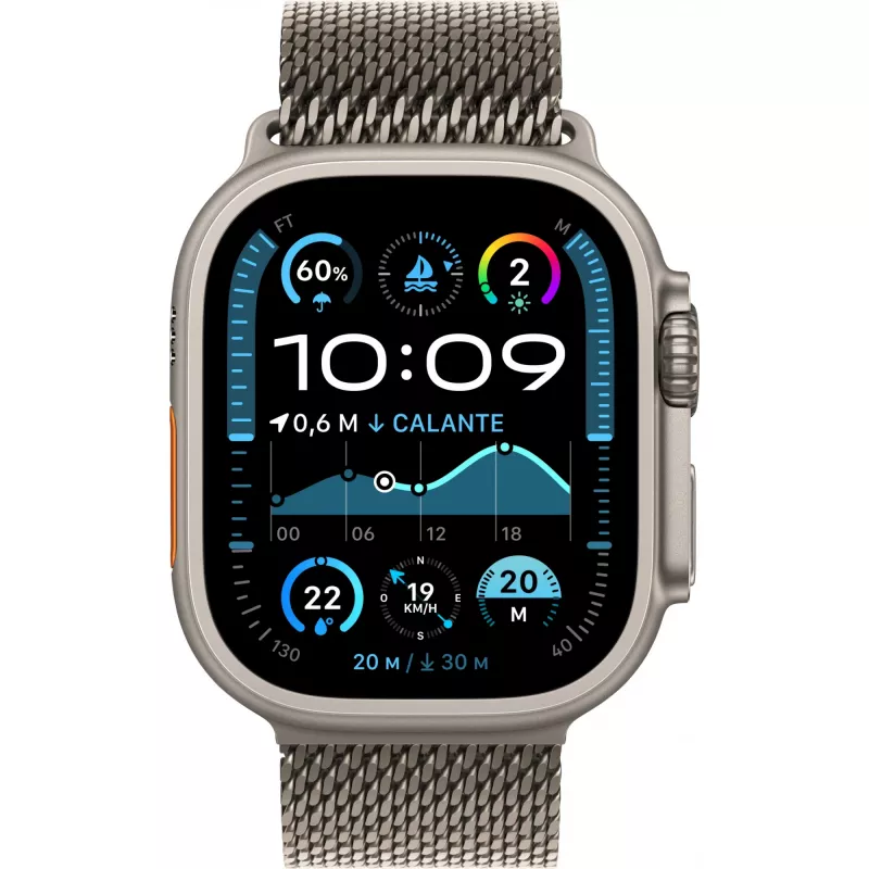 Apple Watch Ultra 2 GPS + Cellular 49mm Natural Titanium Case with Natural Titanium Milanese Loop - M