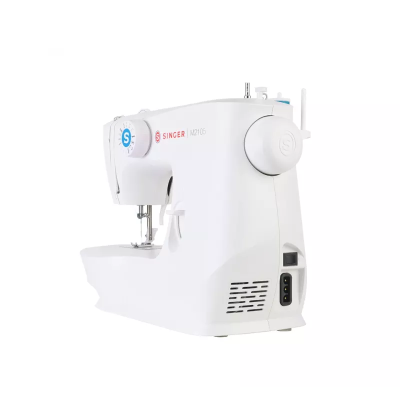 Semi-automatic sewing machine SINGER M2105 — 8 stitch patterns, 4-step buttonhole, free arm, electric, white
