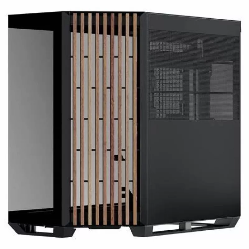 APNX V1-W-BK-v1 Midi Tower Black, Wood