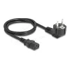 Power cord DELOCK CEE 7/7 (E+F) to IEC C13 90° angled, 1 m, H05VV-F 3x1.00 mm², black