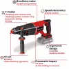 Professional Battery-Rotary Hammer TP-HD 18/26 D Li BL - Solo, 18Volt (black/Red, without Battery and Charger, in E-Case)
