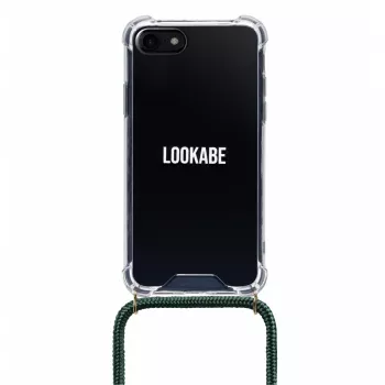 Smartphone Necklace Case Lookabe for iPhone 7/8, gold with green accents
