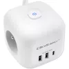 Power Cube QOLTEC 52547 power strip 3×AC sockets, 2×USB-A, 1×USB-C PD 20W