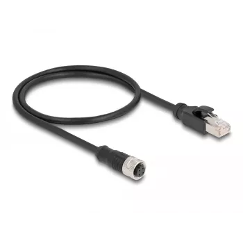 DeLOCK M12 Adapter Cable D-coded 4 pin female to RJ45 male 50 cm