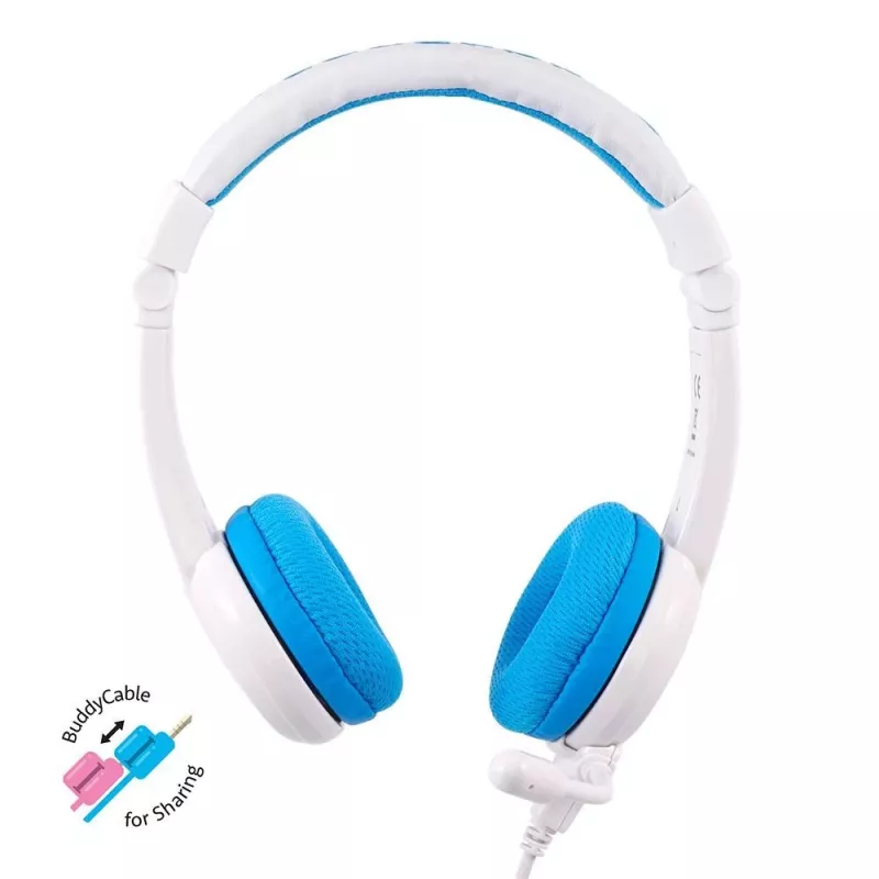 Wired Headset buddy phones School+ — Head-band, Circumaural, 20–20000 Hz, 1.4 m cable, Blue/White
