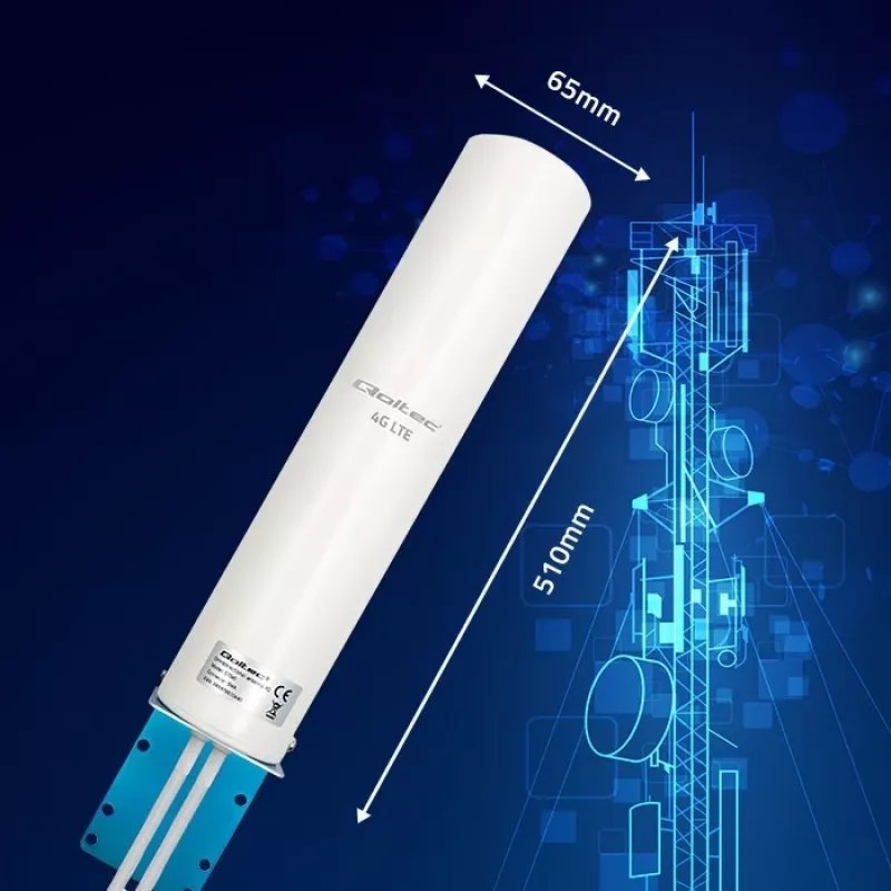 Omnidirectional 4G LTE dual antenna QOLTEC 57045 12 dBi