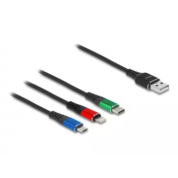 DeLOCK USB Charging Cable 3 in 1 Type-A to Lightning Micro USB USB Type-C 30 cm