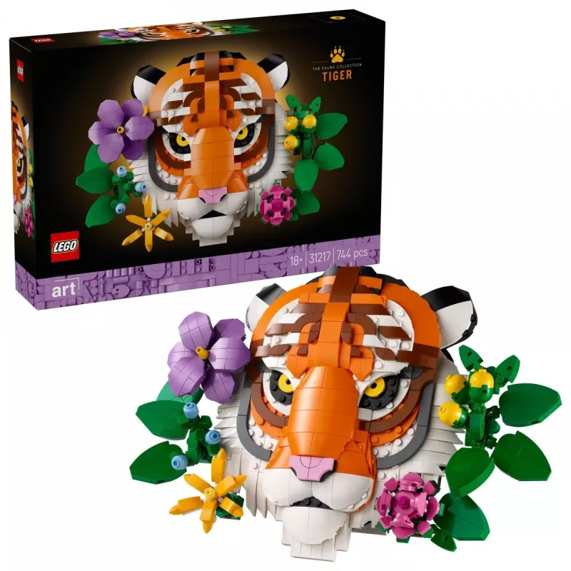 Construction toy LEGO Art Fauna Collection Tiger set 31217 - buildable tiger model