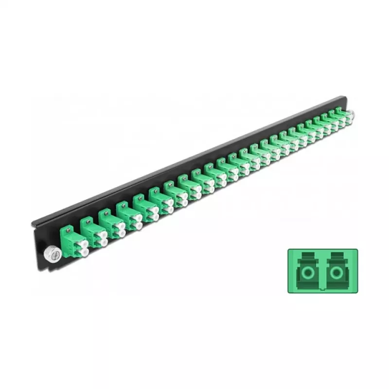 Splice Box Front Panel DeLOCK 19 inch 24 port LC Duplex green