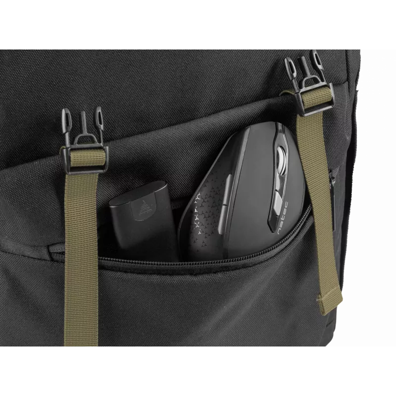 Backpack NATEC Niala Hunter Green 39.6 cm 15.6 inch Black 1 compartment 2 front pockets