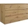 Chest of drawers top e shop K120 ARTISAN 2X3, oak finish, 6 drawers, 750×400×1200 mm