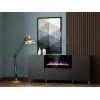 Cama Meble PAFOS Chest of Drawers with Electric Fireplace 180x42x82 cm Matte Black