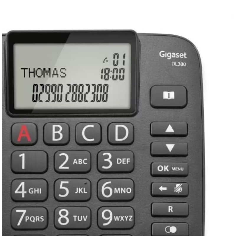 Gigaset DL380 Corded Phone, Black