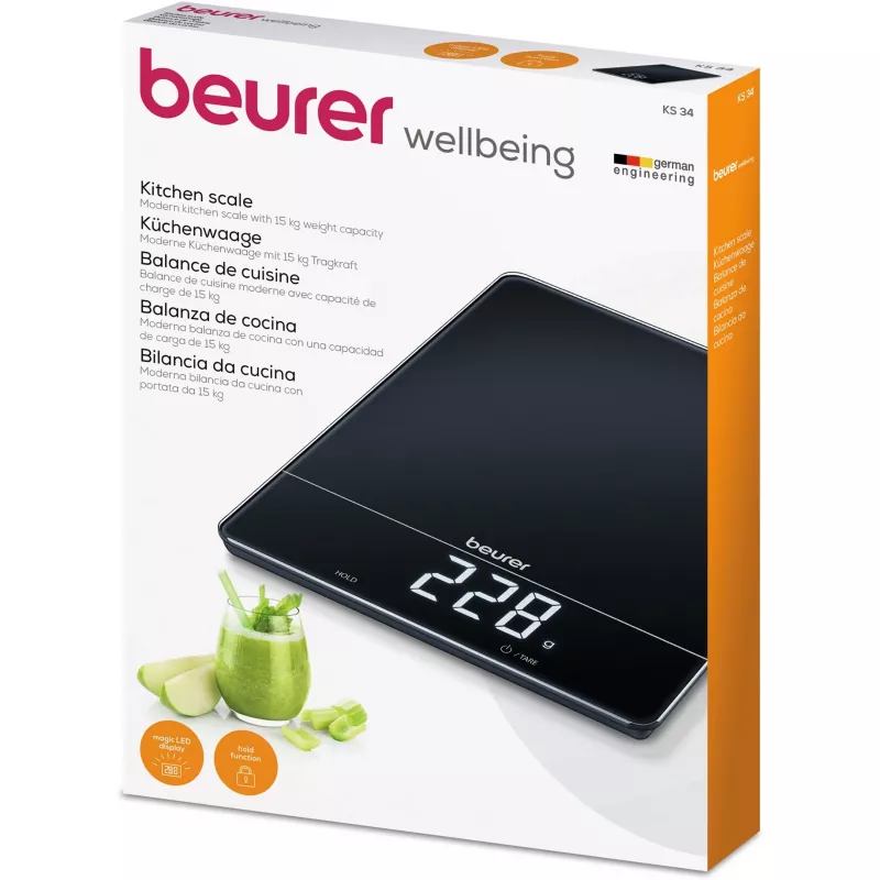 Kitchen Scale Beurer KS 34 black max 15.0 kg KS34XL Beurer