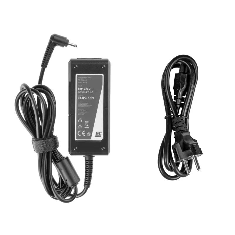 Power adapter Green Cell AD61P indoor 45 W, 19 V 2.37 A, black, 1.2 m cable