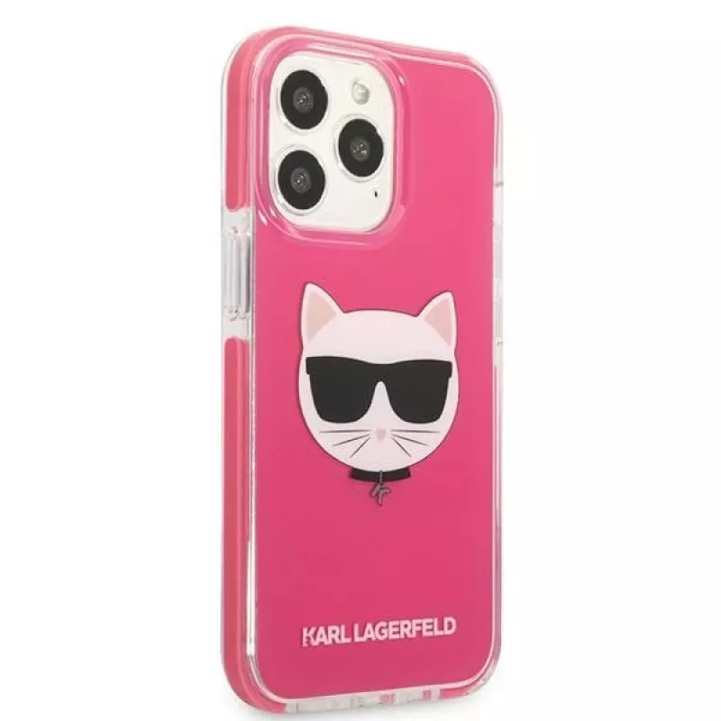 Karl Lagerfeld KLHCP13XTPECPI Iphone 13 Pro Max 6.7 Hardcase Fuchsia/FUSCHIA Choupette Head