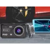Dashcam TRACER 4TS Full HD dual-channel dash camera, 2 MP main, 0.4 MP interior, 140°/60° angles, 4 inch IPS display, 150 mAh battery, aluminium body, parking assist