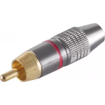 Cinch Connector ShiverPeaks 52024-R gold-plated, red housing