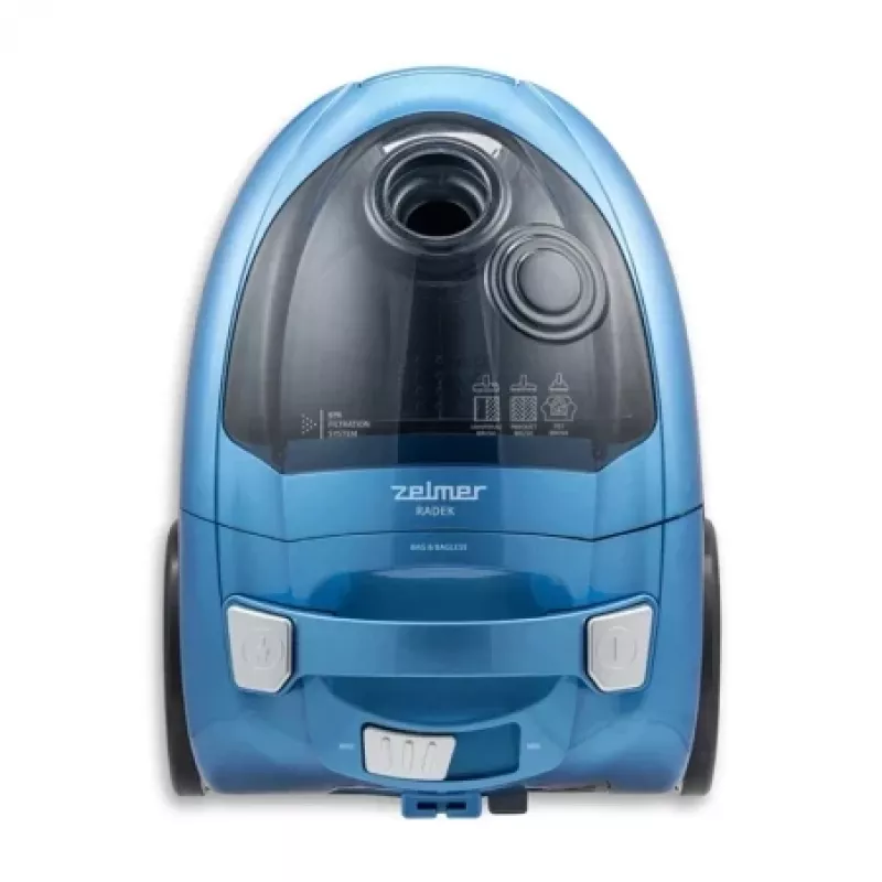 Bagless Vacuum Cleaner ZELMER ZVC032P Blue 1200W, compact canister design