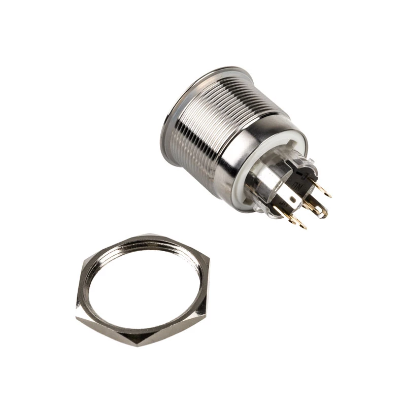 Vandal-resistant push button switch DimasTech PD197 25mm Silverline Ring