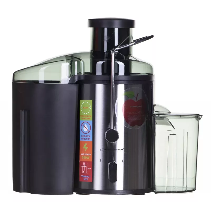 Juice maker ESPERANZA EKJ002 — 500 W, 0.45 L juice container, 1.5 L pulp bin, stainless steel/black