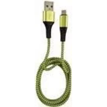 LC-POWER Cable USB-Micro-1M-7 1m black/green,USB A auf Micro-USB (LC-C-USB-MICRO-1M-7)