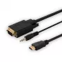 SAVIO HDMI-to-VGA cable CL-198, HDMI male to VGA male with audio, 1.8 m length