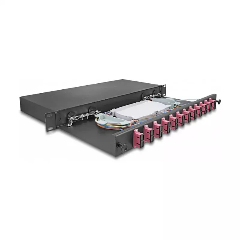 Fibre optic splice enclosure DeLOCK 67008 Black Metal 482x220x44mm