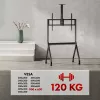 TV stand MACLEAN MC-114 B portable floor stand for 55–100 inch screens, max load 120 kg, VESA 200x200–900x600, height 115–152 cm, black, shelf