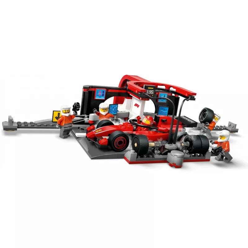 LEGO City F1 Pit Stop set 60443 — Ferrari F1 car, 322 pieces, 5 minifigures, age 6+