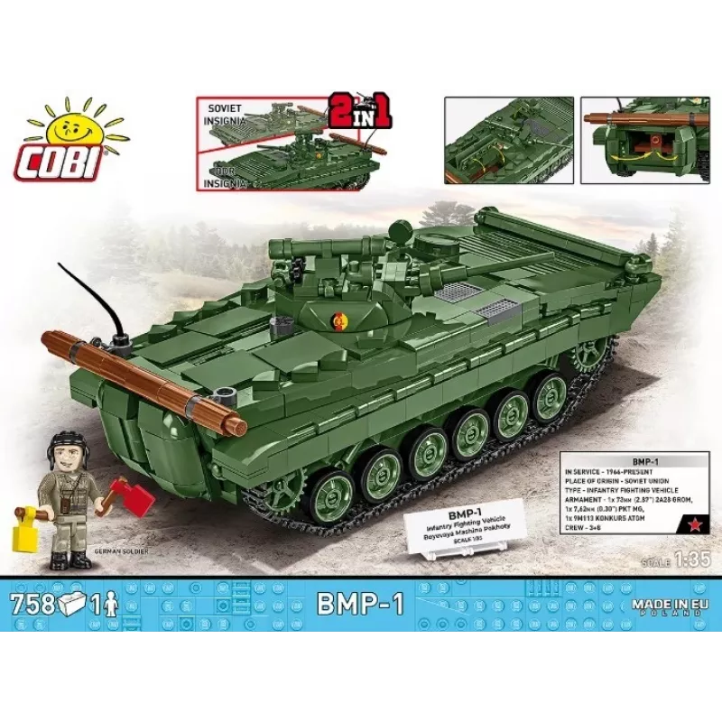 Construction set Cobi Blocks BMP-1 758 pieces - scale model building bricks