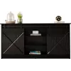 Chest of drawers 160x80x35 GRANERO black/black gloss