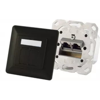 Socket-outlet 2 x RJ-45 ShiverPeaks S/CONN 74280-S — Cat6a, 500 MHz, metal housing, black