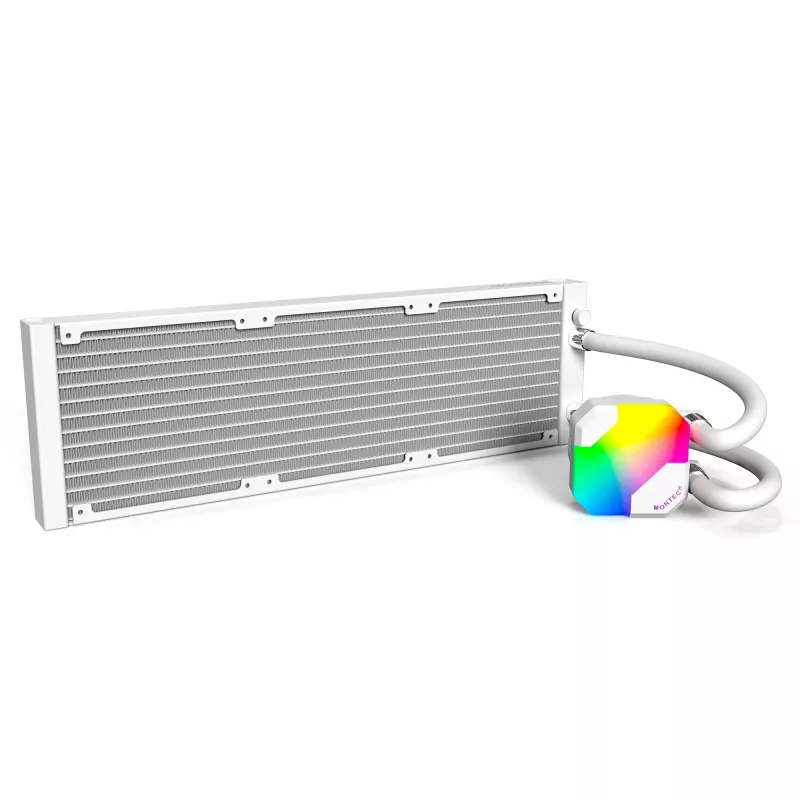 360mm Radiator Montech HyperFlow ARGB 360 White — 360mm liquid cooling radiator for PC