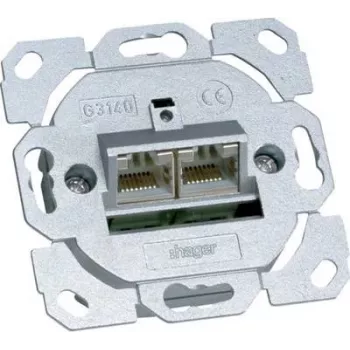 Hager G3140 Data Socket Cat.6a 2-way 8/8-pol (G3140)