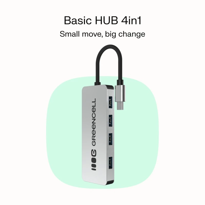 USB hub Green Cell HUB-GC-C4A — 4-port USB-C 3.0 hub