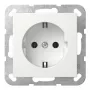 Flush-mount Schuko socket with mounting plate, Gira 444013, pure white
