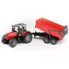Tractor model BRUDER Massey Ferguson 7480 with tipping trailer
